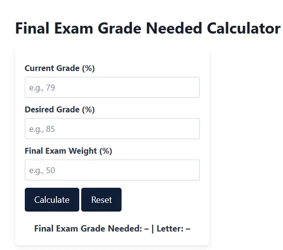 Final Exam Calculator